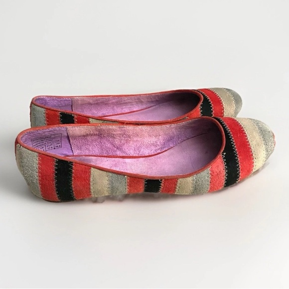 Soho Lab Multicolour Suede Ballet Flats Women’s Size 7.5 Boho Chic Style - Picture 4 of 10